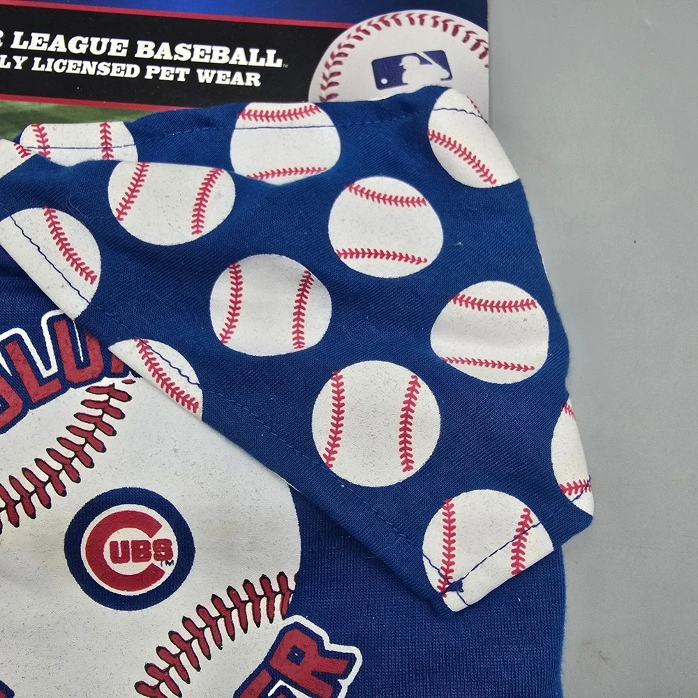 Pets First MLB Chicago Cubs Pet Tank Top and Bandana Set Small Blue